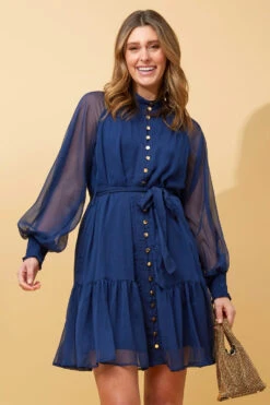 ILLARIA BUTTON FRONT SHORT DRESS -Printedcarpetus ad6cb6aefa3cb5719157bd61076e3c3e