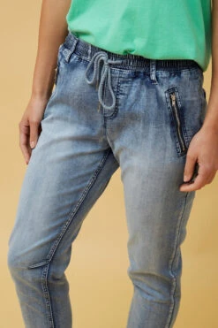 PEGGY DENIM JOGGER PANTS -Printedcarpetus ad8c3f7b8b4886cc1167691c6501879b