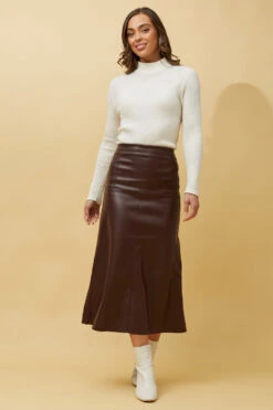 AUBREE VEGAN LEATHER MAXI SKIRT -Printedcarpetus ae0983520991b38dec1104a09ea34bf9