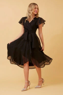 NALANI MOCK WRAP MIDI DRESS -Printedcarpetus ae575839190bd782b2051076f6391e3d