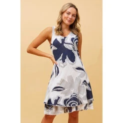 NICOLE SLEEVELESS FLORAL SHORT DRESS -Printedcarpetus ae5cc4175aa7fa12511f09f7ff22bc43
