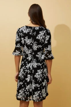 BLOOM FLORAL FRILL SLEEVE SHORT DRESS -Printedcarpetus ae5f4bbdc9a3da67483a2fd23ffada38
