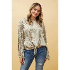 ROSALEE ZEBRA PRINT SATIN TOP -Printedcarpetus aef60456e2134ce5ffd967369ceee858