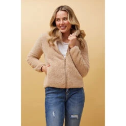 LYN ZIP FRONT FAUX FUR JACKET -Printedcarpetus b0940023fe485eef6001b40beea4a5f7