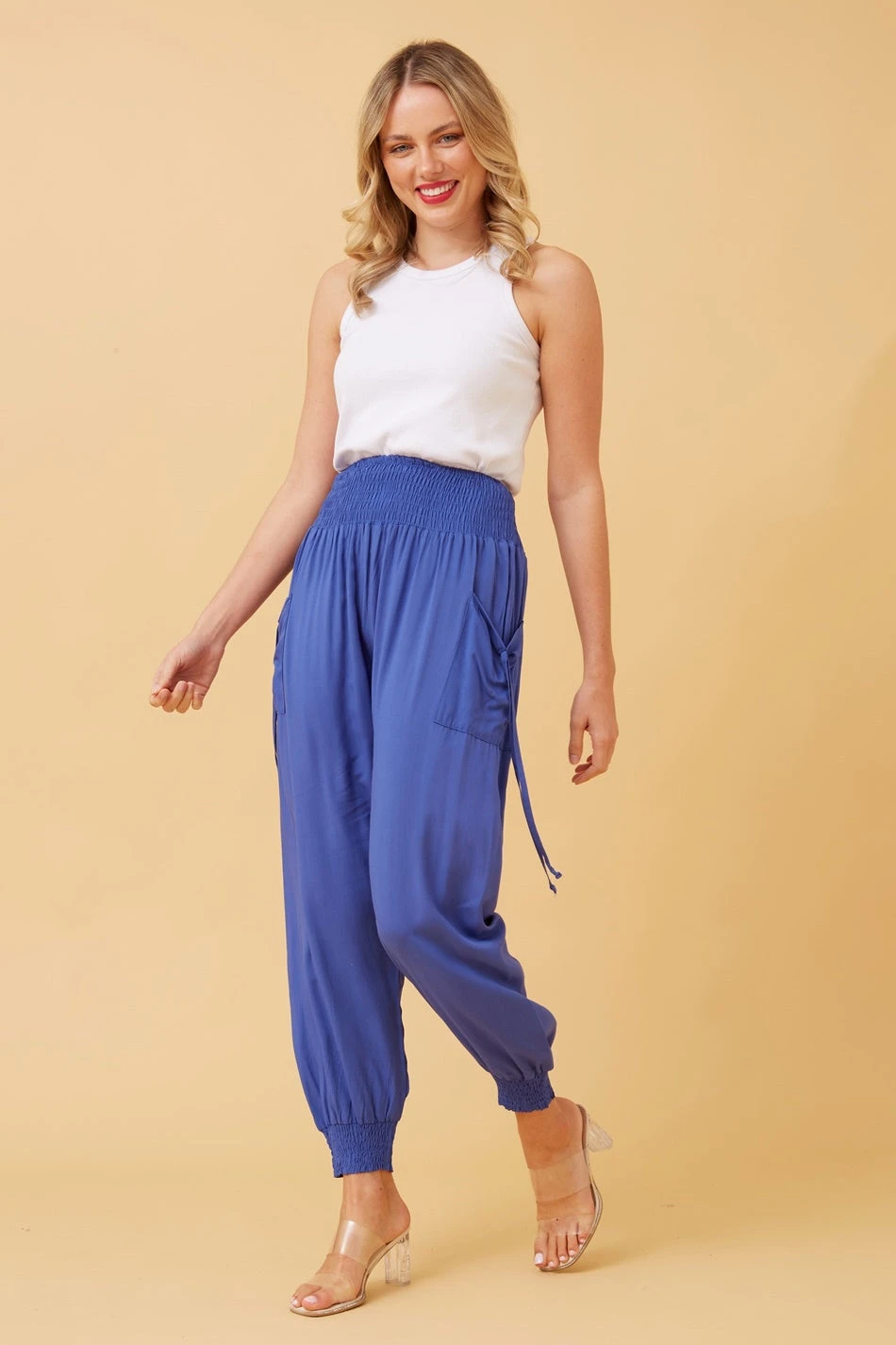 SOLID HAREM PANTS 3 SOLID HAREM PANTS