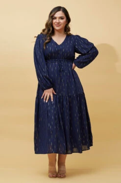 CRYSTELLE GOLD FOIL PRINT MAXI DRESS -Printedcarpetus b0e09f2ea45a6a7341f5c7e6b1033ced