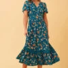 SOLANA FLORAL BOHO MIDI DRESS -Printedcarpetus b21ffa2ae39eee06ca2a6b583b52dab9