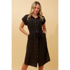 ORIANA UTILITY SHIRT DRESS -Printedcarpetus b235f1e54df71f711e3eeb4a5cbd8000