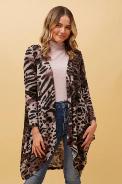 AIDEN ANIMAL PRINT WATERFALL CARDIGAN -Printedcarpetus b25faebe574b5dd0782d315b6aa6950f