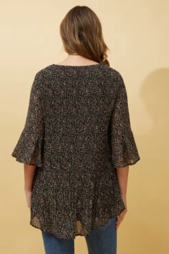 NANCY PLEATED HI LOW HEM TOP -Printedcarpetus b27a5e65ba3a85940b57c22883a05915