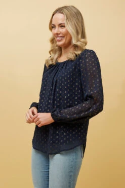 PHYLLIS GOLD FOIL POLKA DOT TOP -Printedcarpetus b3de837adbcee7db0d49e57c28b96709