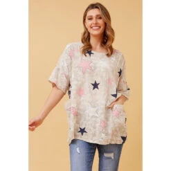 FIORENZA STAR PRINT TOP -Printedcarpetus b3f282849a702e327f5b52e8f787396d