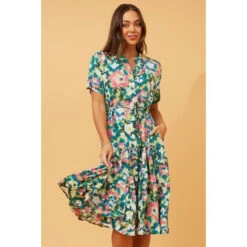MARIELLA FLORAL MIDI DRESS -Printedcarpetus b48ed959eb9bc94c70b788f3aec45e74