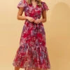 DAWN FLORAL TIERED MIDI DRESS -Printedcarpetus b4d4c3dad9038396141425f3ee0ea10e
