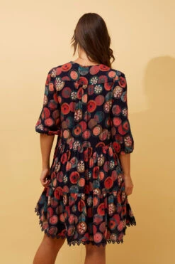 ARRAN ABSTRACT BOHO BABYDOLL DRESS -Printedcarpetus b5573bcb7c558a012613a5eec0d532d7