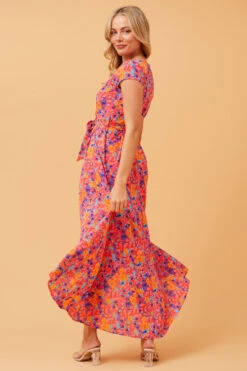 NERIDA WRAP FRONT MIDI DRESS -Printedcarpetus b55bb92538691a6040a5a56d7e613120