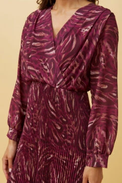 ZANETTA ABSTRACT PRINT TIERED PLEATED MIDI DRESS -Printedcarpetus b5c94e7517e12c5358ef0f8a9ec377b3