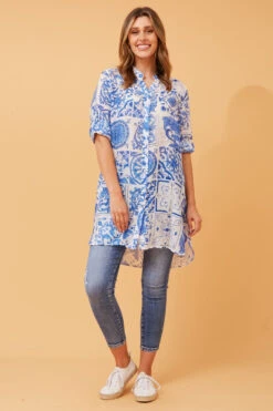 JANSON BOHO HI LOW TUNIC -Printedcarpetus b74b02ec759bf757f00ad9bfa5b0dd44