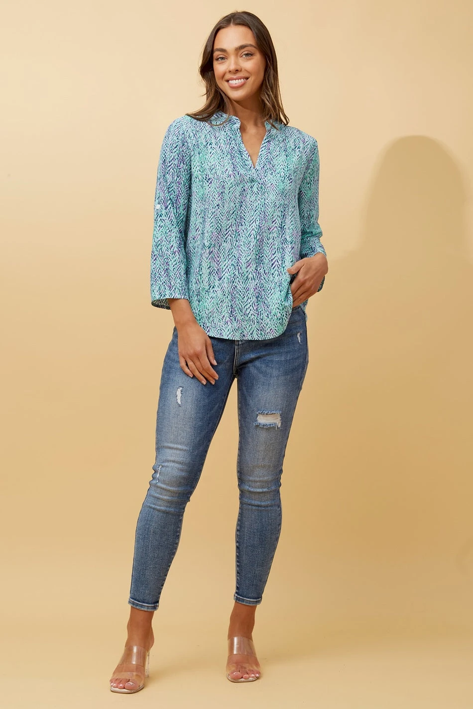 SPICY ABSTRACT PRINT BLOUSE 3 SPICY ABSTRACT PRINT BLOUSE