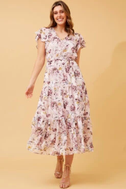 YASMIN FLORAL TIERED MAXI DRESS -Printedcarpetus b7755dae4d84b5a81e6957dbaf6451d8