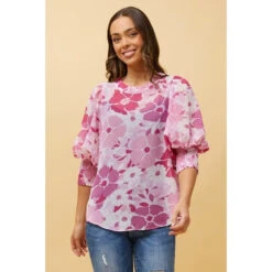 ELEGANT FLORAL BALLOON SLEEVE BLOUSE -Printedcarpetus b8f99988b8c6d4397d7fdaed496c0395