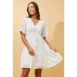 DIAMOND TEARDROP FOIL PRINT SHORT DRESS -Printedcarpetus b94eadb51ca28ce50668ddb5b13e5955