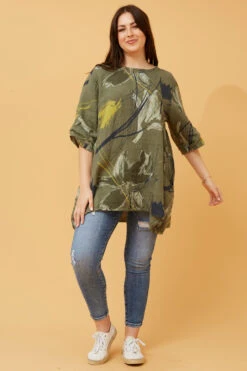 CIA FLORAL LINEN TOP -Printedcarpetus b9789b11d554cb4ff6d18c8eb635e8ce