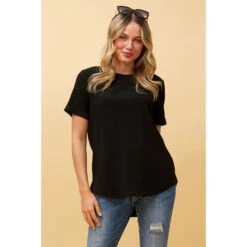 MISTY SHORT SLEEVE TEXTURED TOP 29 MISTY SHORT SLEEVE TEXTURED TOP -Printedcarpetus b9aa439a28868ae15d7c25217e1d2fd3