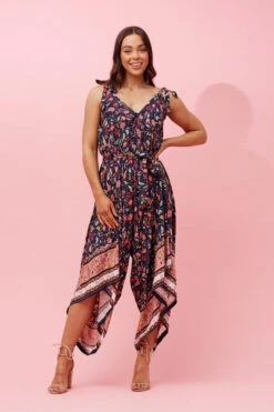 IDA SLEEVELESS FLORAL JUMPSUIT -Printedcarpetus b9b40540785c2b2ace470ab80a48ca98