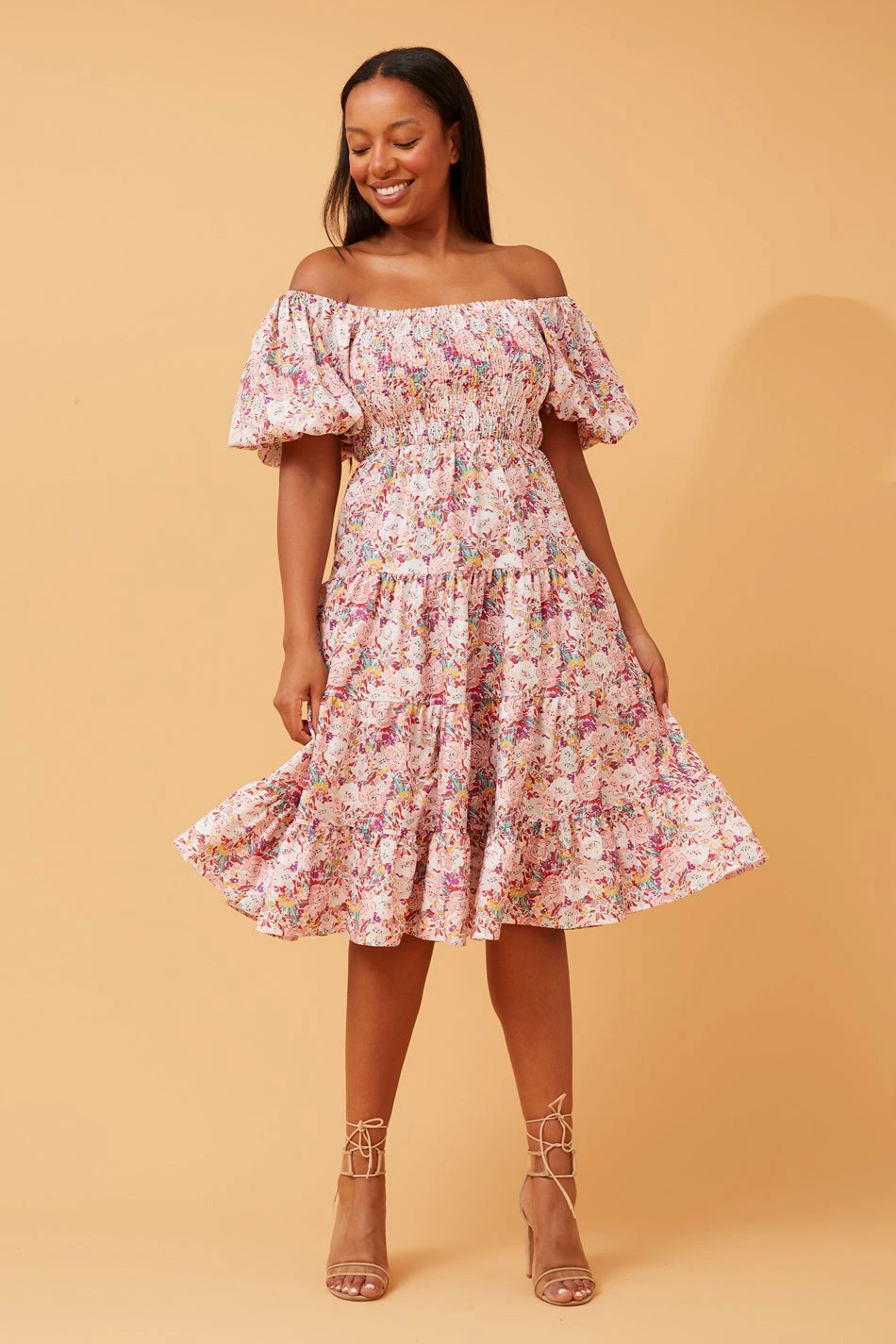 CASSANDRA FLORAL SHORT DRESS 3 CASSANDRA FLORAL SHORT DRESS