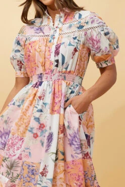 MEDINA FLORAL PATCHWORK BOHO DRESS -Printedcarpetus bafa8ebf2e4a2bcd6173e289fef9795c