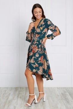 FLORAL WRAP DRESS -Printedcarpetus bba0bb3af41f8fceae90a7046102679e