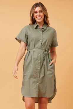 GERALDINE LINEN SHIRT DRESS -Printedcarpetus bcc7e6d7269ce2440fcf63e96feecb56