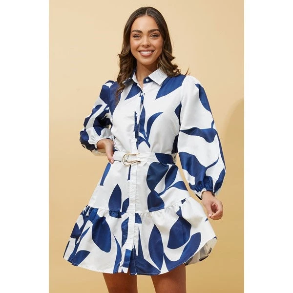 LEAF PRINT SHIRT DRESS 11 LEAF PRINT SHIRT DRESS - Image 9