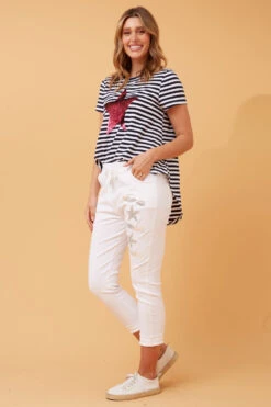 JANJA SEQUIN STAR PRINT JOGGERS -Printedcarpetus bd2a151c214dc74abd1dc47e20bcc1ec