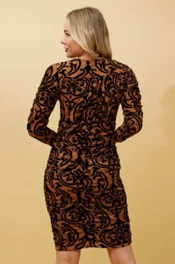 NITU FLOCKING BODYCON DRESS -Printedcarpetus beb028ef872693bd23ecaaf646eaf8b5