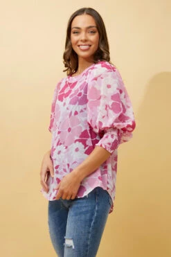 ELEGANT FLORAL BALLOON SLEEVE BLOUSE -Printedcarpetus bec473b3b8f8848b35017ce8ece54e15