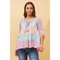 DUKE COLOUR BLOCK BOHO TOP -Printedcarpetus bf2ff7c5439950cdbebc6bf678808b95