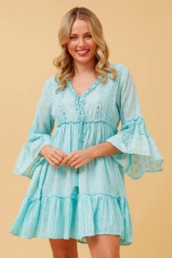 JAMELIA TIERED SHORT DRESS -Printedcarpetus bf3bfadaa63fef552b2dbd0ab064c54a