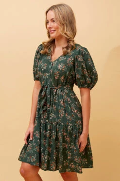 MONICA FLORAL SHORT DRESS -Printedcarpetus bf658bc15524209fded6d4be0a161c1f