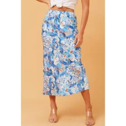 GLINDA SATIN PRINTED MIDI SKIRT -Printedcarpetus bf932f6f145a494931f88a4af569501b