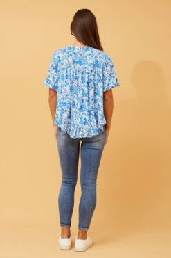 FRILA FLORAL FRILL TOP -Printedcarpetus bfb9de9dd59ad8ae1fab456193904df7