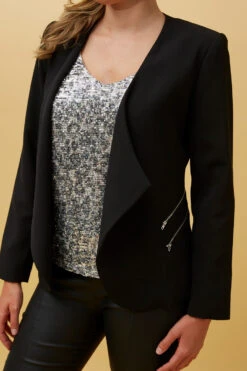 CYNTHIA WATERFALL COLLAR BLAZER JACKET -Printedcarpetus bffca4caac9ad94d3adf945986445baa