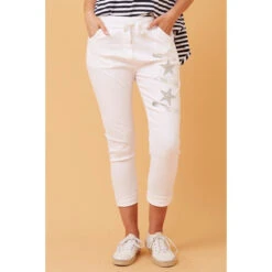 JANJA SEQUIN STAR PRINT JOGGERS -Printedcarpetus c027ef356546d8090ef85c29ba8c6892