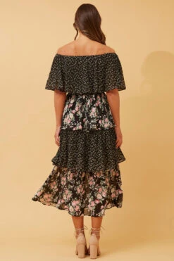 SAMARA TIERED PLEATED FLORAL DRESS -Printedcarpetus c0a17bf90939c8d89b517d3999595abb