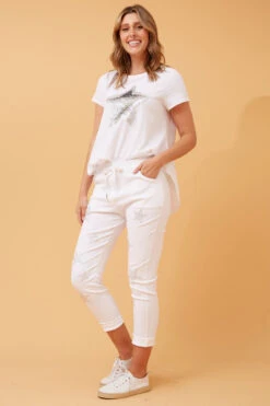 JANJA EMBELLISHED STAR PRINT JOGGERS -Printedcarpetus c28a7936e47ad4c4d883f03176415f34