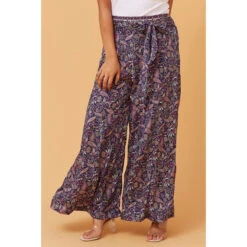 ADDISON FLARED BORDER PRINT PANTS -Printedcarpetus c2b9ff054c953536de99f0fff49855a4