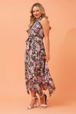 JOSETTE FLORAL PLEATED DRESS -Printedcarpetus c333c335cfef1ab84d53517449a3c3fc