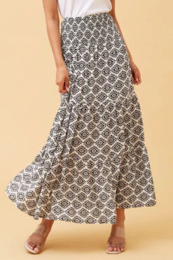 BETTINA ABSTRACT PRINT MAXI SKIRT