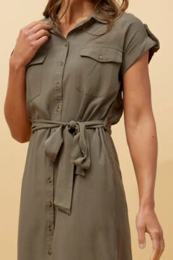 ORIANA UTILITY SHIRT DRESS -Printedcarpetus c4c94fc95da6d433726e8cc896351b44